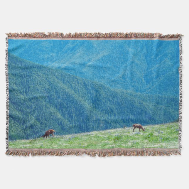 Bucks by the Mountains Throw Blanket (Front)