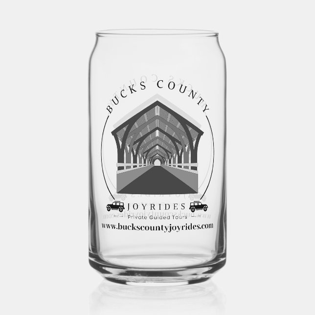 Bucks County Joyrides Logo Can Glass (Front)