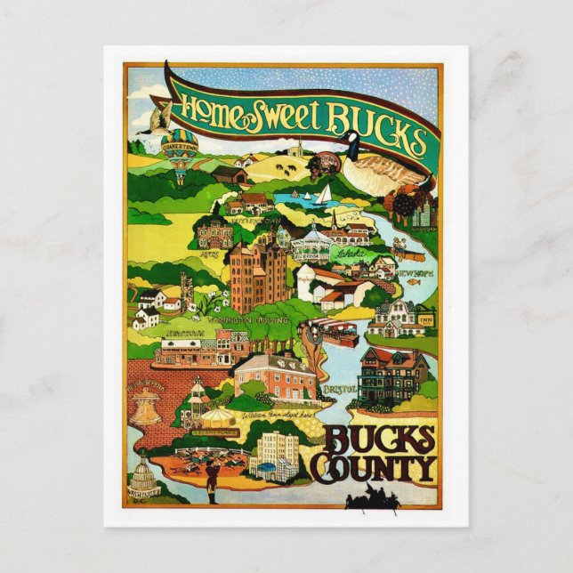 Bucks County PA Postcard (Front)