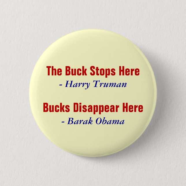Bucks Here Button (Front)