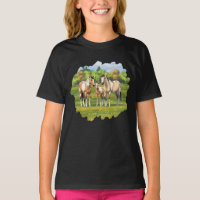 Buckskin Dun Pinto Paint Horses In Summer Pasture