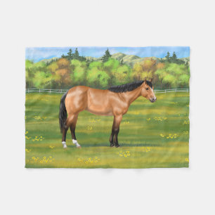 Buckskin Dun Quarter Horse Fleece Blanket