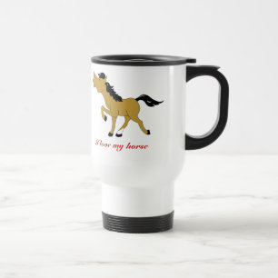 BUCKSKIN HORSE COFFEE TRAVEL MUG CUSTOM