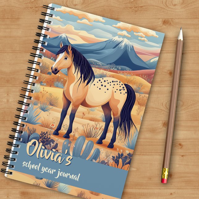 Buckskin Horse Desert Mountains Journalling Girls Notebook (Buckskin Horse Desert Mountains Journaling Notebook - Personalize front and back for gift giving.)