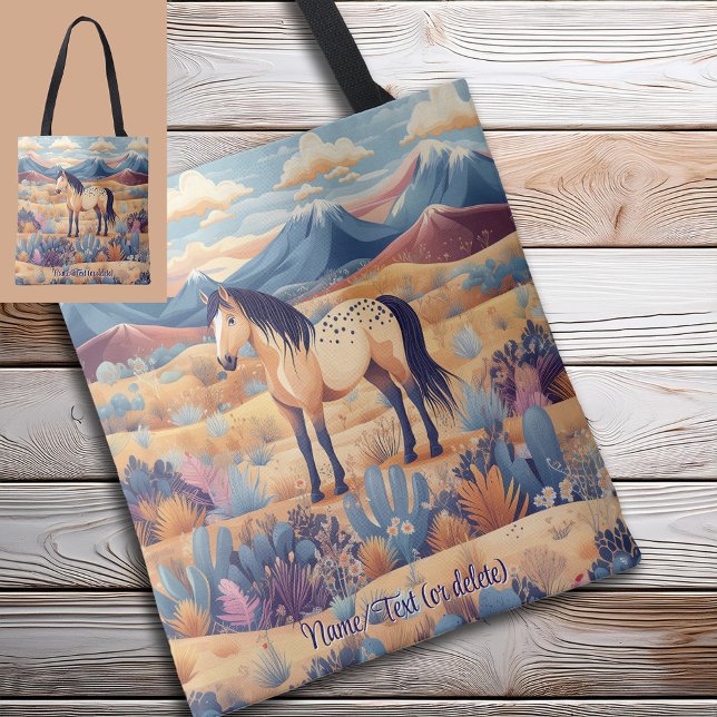 Buckskin Horse Girl Pony Cactus Animal Tote Bag (Buckskin Horse Girl Pony Cactus Animal Personalized Custom Tote Bag)