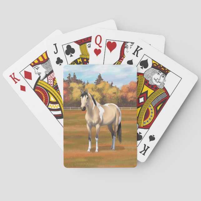 Buckskin Pinto Dun Paint Horse Staillion Playing Cards (Back)