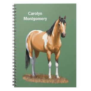 Buckskin Pinto Dun Paint Horse Staillion Spiral Notebook