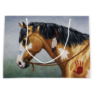 Buckskin Pinto Native American War Horse Large Gift Bag