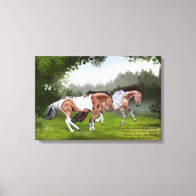 Buckskin Tobiano Paint Horses Canvas Print (Front)