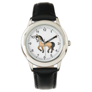 Buckskin Trotting Horse Cute Cartoon Illustration Watch