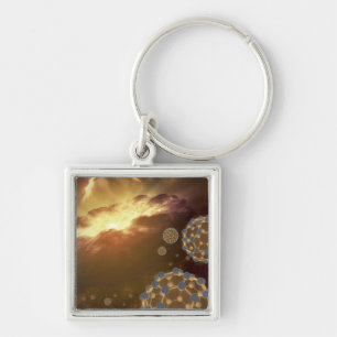 Buckyballs floating in interstellar space key ring