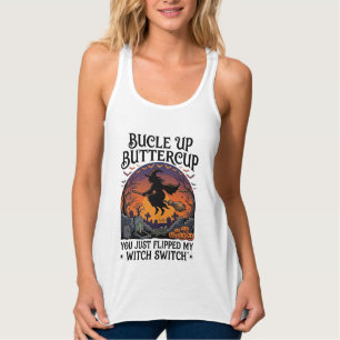 Bucle Up Buttercup Witch Switch Halloween Broom Pu Singlet