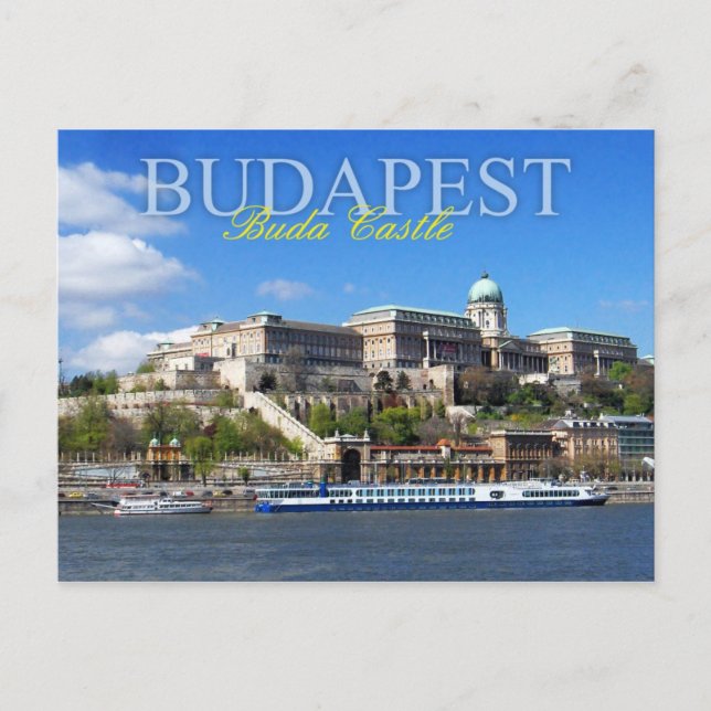 Buda Castle overlooking River Danube in Budapest Postcard (Front)