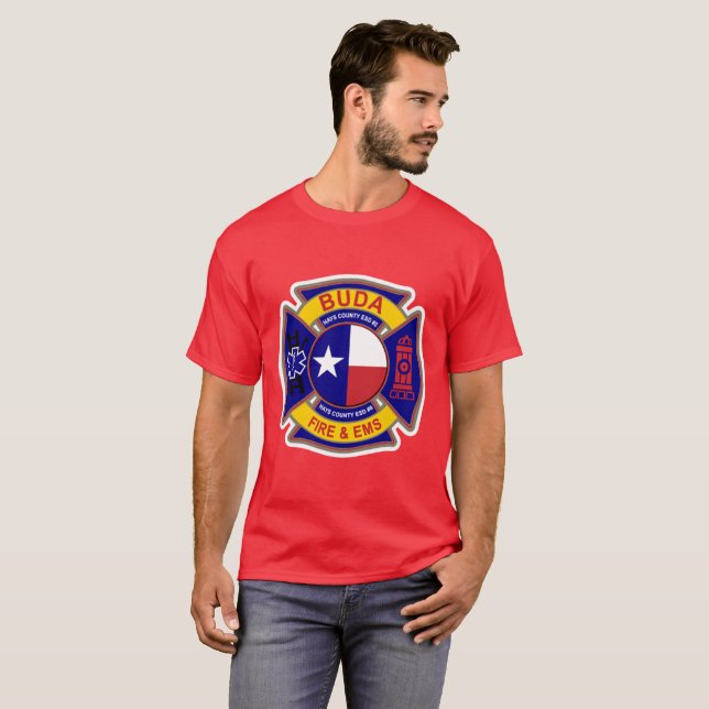 Buda Texas Fire And EMS T-Shirt (Front Full)