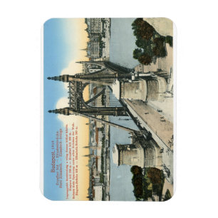 budapest 1910 hungary vintage elizabeth bridge magnet