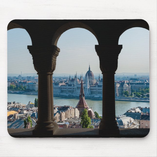 Budapest and hungarian parliament mouse pad (Front)
