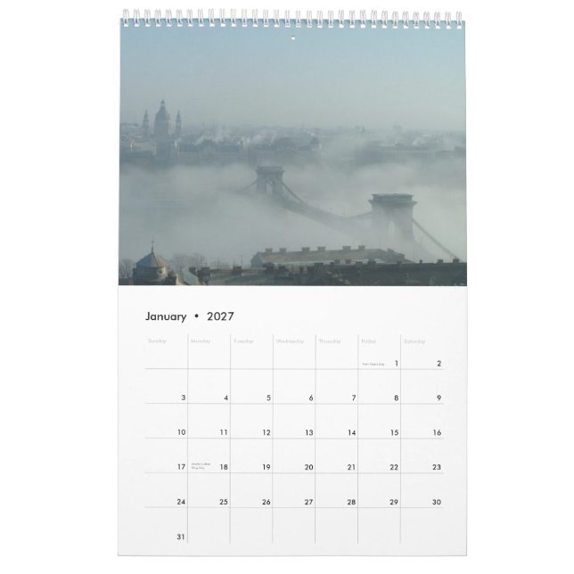 Budapest and the Danube Calendar (Jan 2027)