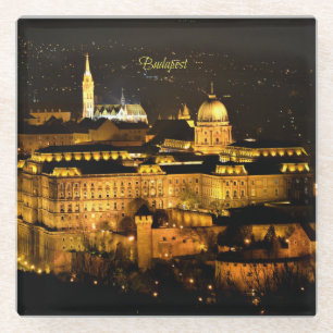 Budapest at Night Glass Coaster
