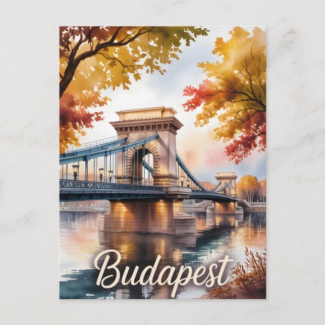 Budapest autumn watercolor postcard (Front)