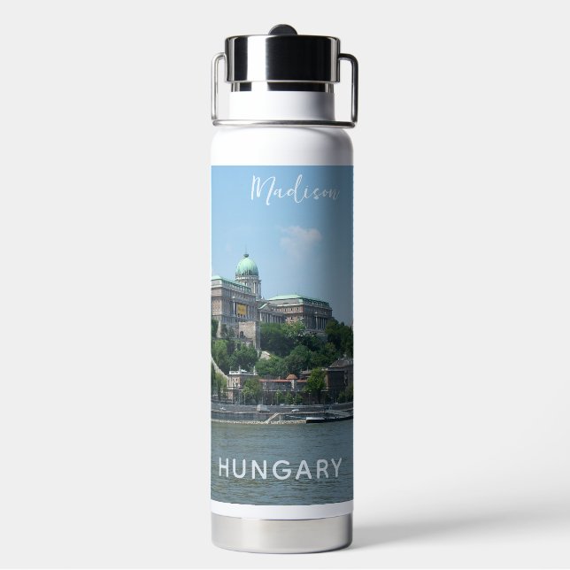Budapest custom name water bottle (Back)