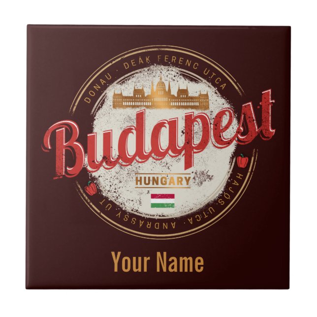 Budapest Design Hungary Vintage Parliament Tile (Front)