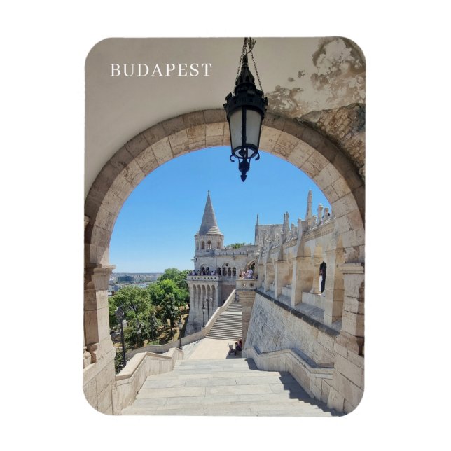 Budapest Fisherman's Bastion framed view magnet (Vertical)