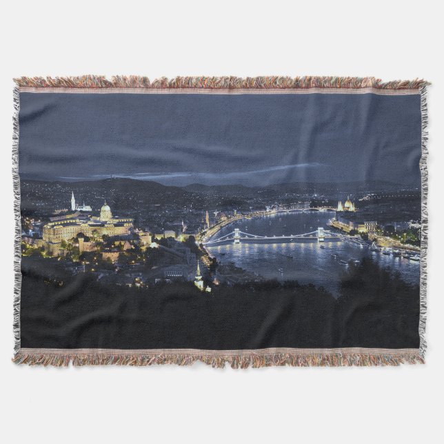 Budapest, Hungary At Night Throw Blanket (Front)