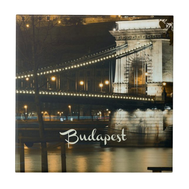 Budapest, Hungary at night Tile (Front)
