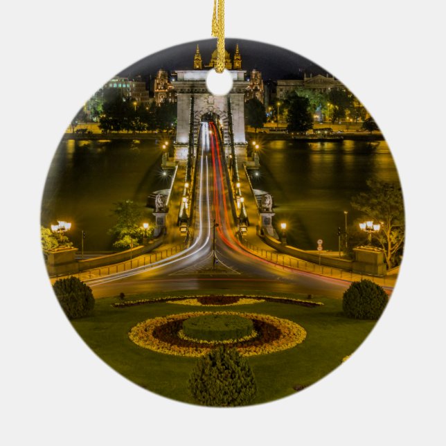 Budapest, Hungary Ceramic Tree Decoration (Back)