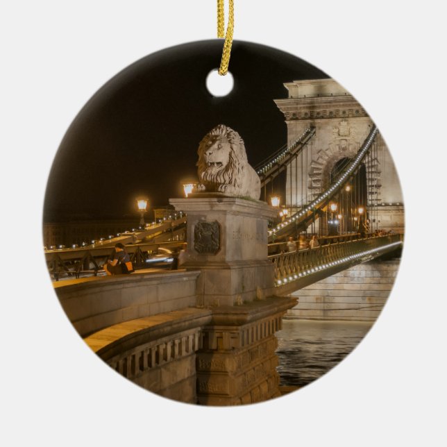 Budapest, Hungary Ceramic Tree Decoration (Front)