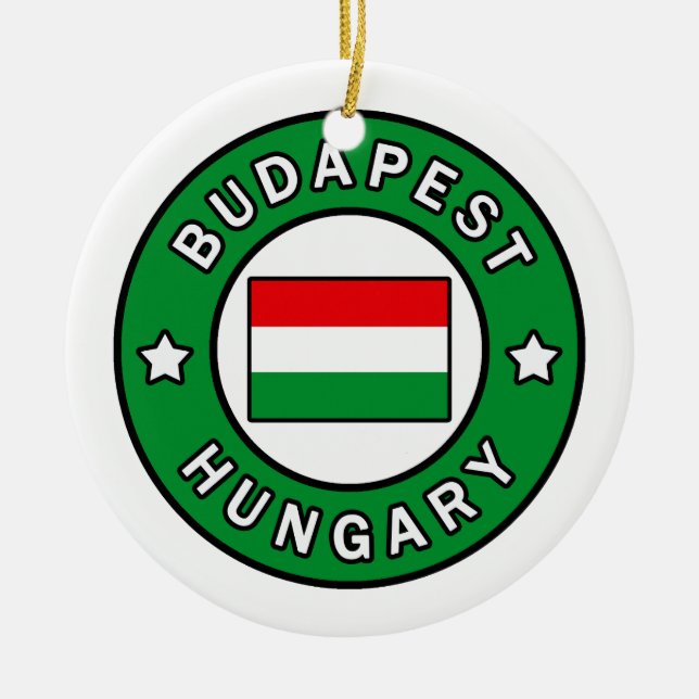 Budapest Hungary Ceramic Tree Decoration (Front)