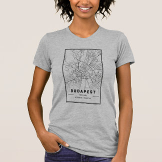 Budapest, Hungary City Map | Minimalist Art T-Shirt
