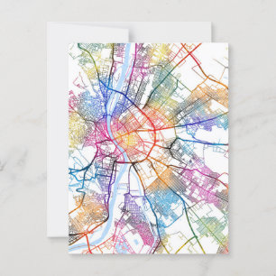 Budapest Hungary City Map Postcard