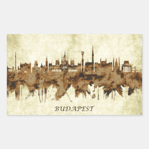 Budapest Hungary Cityscape Rectangular Sticker