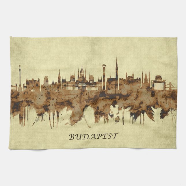 Budapest Hungary Cityscape Tea Towel (Horizontal)