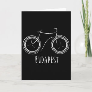 Budapest Hungary Cute Vintage Retro Bike Card