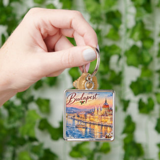 Budapest Hungary Danube Parliament Christmas Key Ring