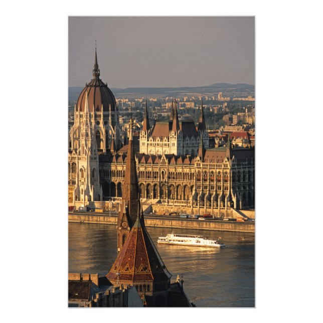 Budapest, Hungary, Danube River, Parliament Photo Print (Front)