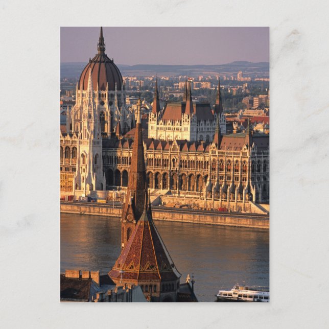 Budapest, Hungary, Danube River, Parliament Postcard (Front)