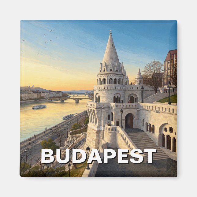 Budapest Hungary Fisherman's Bastion Travel Magnet (Front)