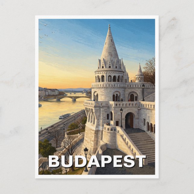 Budapest Hungary Fisherman's Bastion Travel Postcard (Front)
