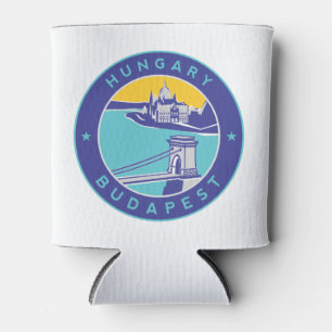 Budapest, Hungary, Magyar, Chain Bridge at Danube Can Cooler