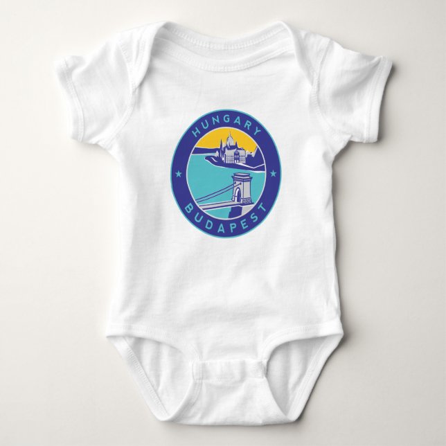 Budapest, Hungary,  Magyar, Danube River, Baby Bodysuit (Front)