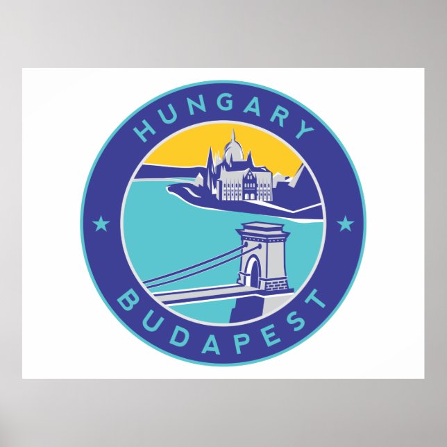 Budapest, Hungary,  Magyar, Danube River, Poster (Front)