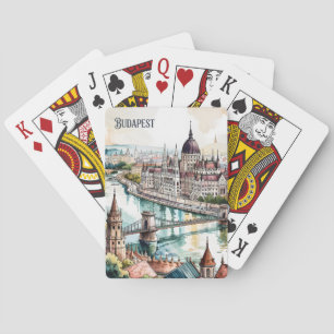 Budapest Hungary Parliament Danube River Skyline Playing Cards