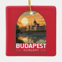 Budapest Hungary Travel Art Vintage