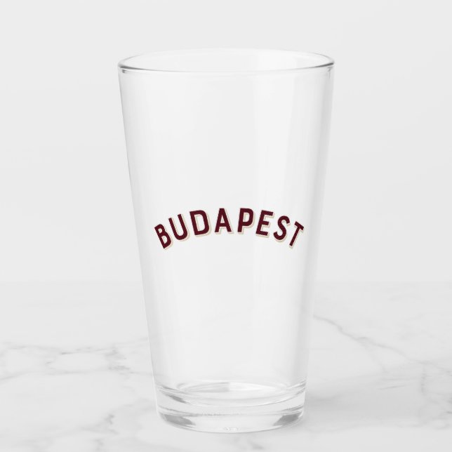 Budapest, Hungary Vintage Arch Glass (Front)