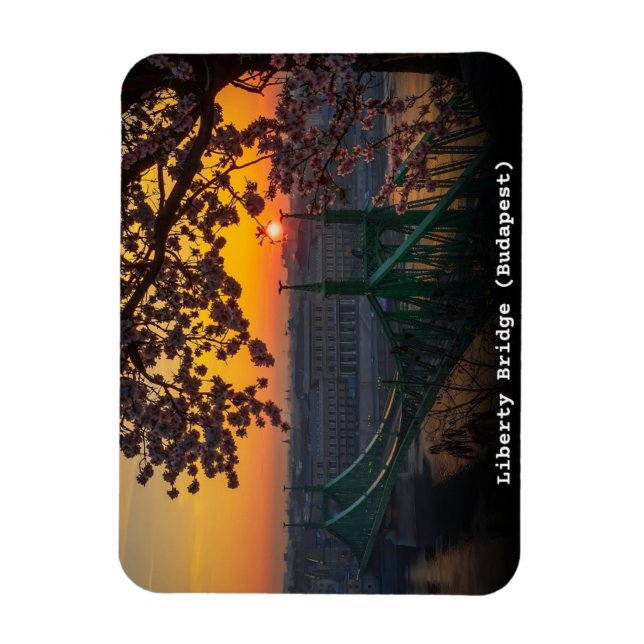 budapest hungary vintage liberty bridge gifts magnet (Vertical)