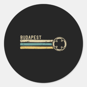 Budapest Hungary Vintage Retro 70s 80s Biking Classic Round Sticker