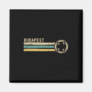 Budapest Hungary Vintage Retro 70s 80s Biking  Magnet